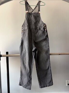 Universal Thread Charcoal Gray Denim Overalls
